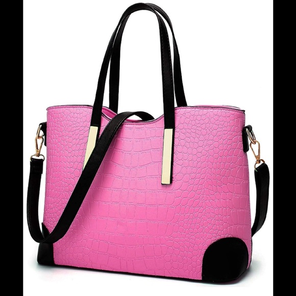 NWt Pink Crocodile Leather Purse Wallet Set - Picture 3 of 4